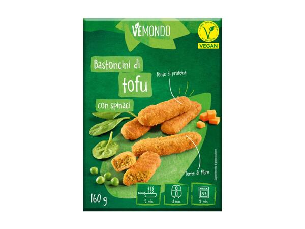 Tofu sticks with spinach