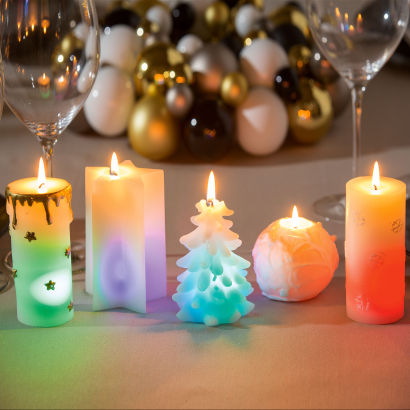 Bougie arc-en-ciel LED