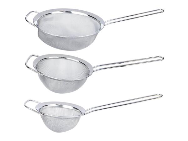 Stainless steel sieve set, 3 pieces