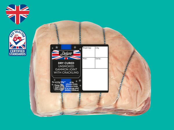 Deluxe Dry Cured Unsmoked British Gammon Joint with Crackling