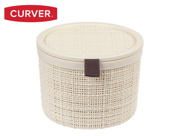 Curver 2L Jute Round Box With Lid