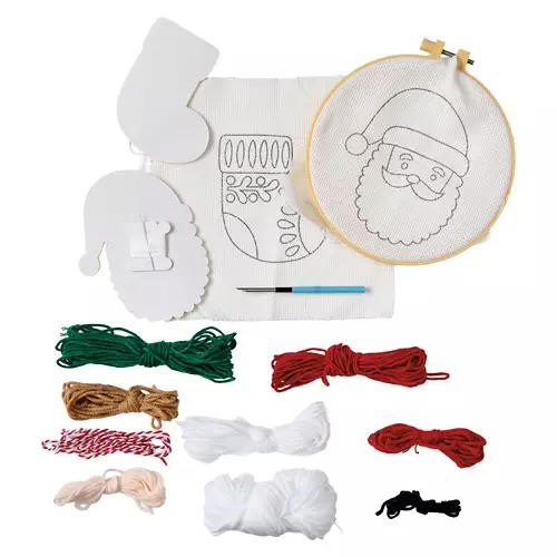 2 Pack Punch Needle Ornaments Kit - Santa/Stocking