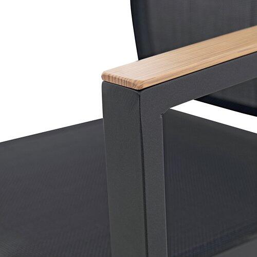 Alu-Stapelsessel Midi Holzoptik Set, 4-teilig