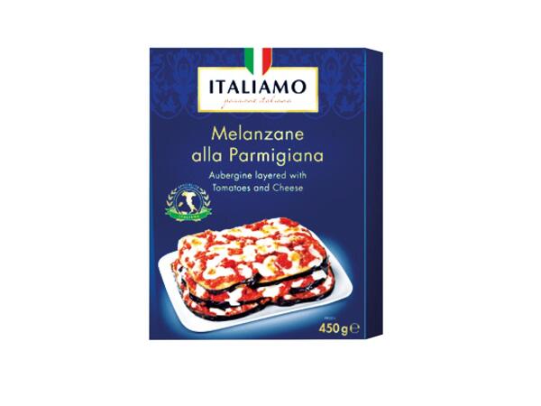 Aubergines Layered with Tomato & Cheese