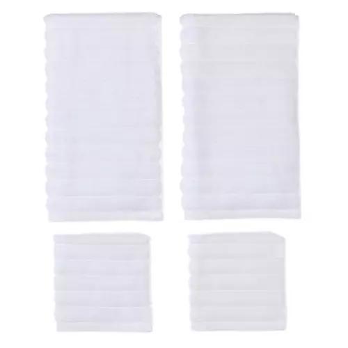 Hand Towel & Washcloth Set, White