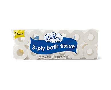 Willow 12 Double Roll 3 Ply Bath Tissue