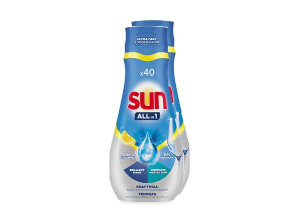Gel de rinçage pour lave-vaisselle Sun All in 1, pack de 2