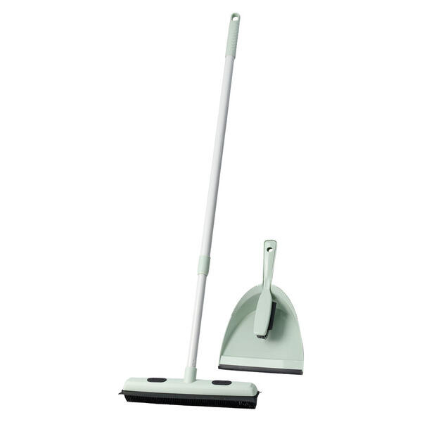 Easy Home Sage Green Rubber Broom