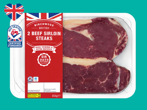 2 Beef 28 Day-Matured Sirloin Steaks
