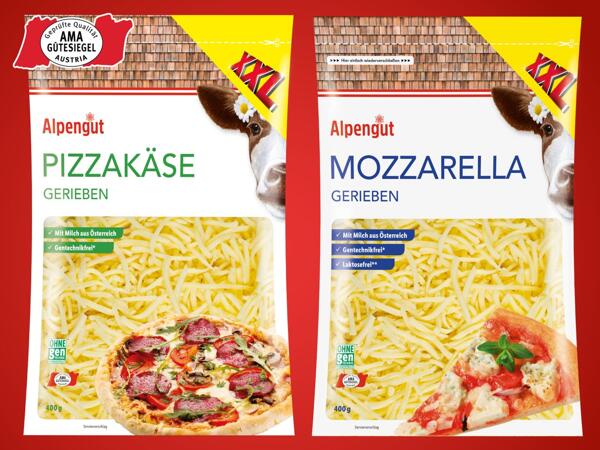Pizzakäse oder Mozzarella gerieben