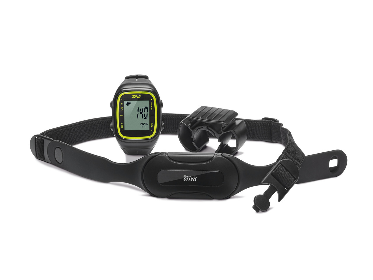 Wristwatch with Heartbeat Monitor and Step Counter
