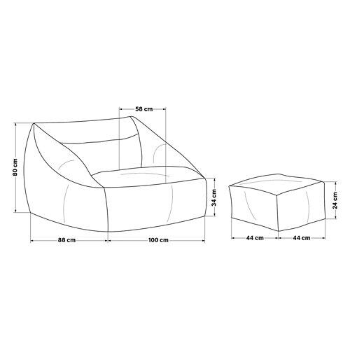 HOME DELUXE Sitzsack COZY inkl. Hocker, anthrazit