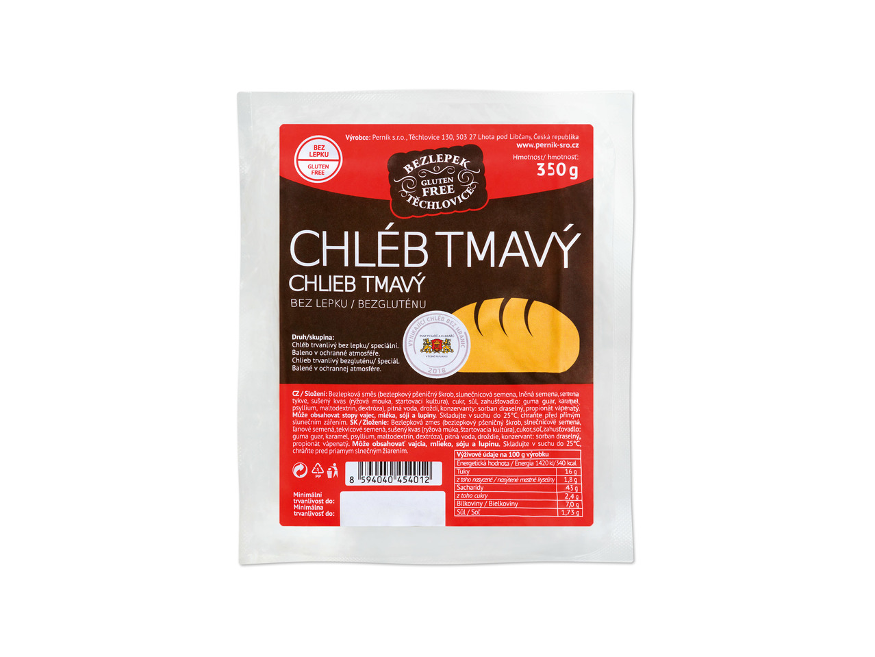 SEMÍNKOVÝ TMAVÝ CHLÉB BEZ LEPKU