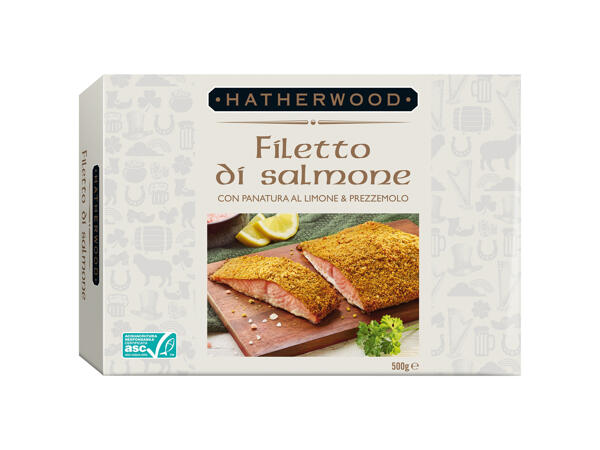Salmon Fillet Breaded with Lemon and Parsley