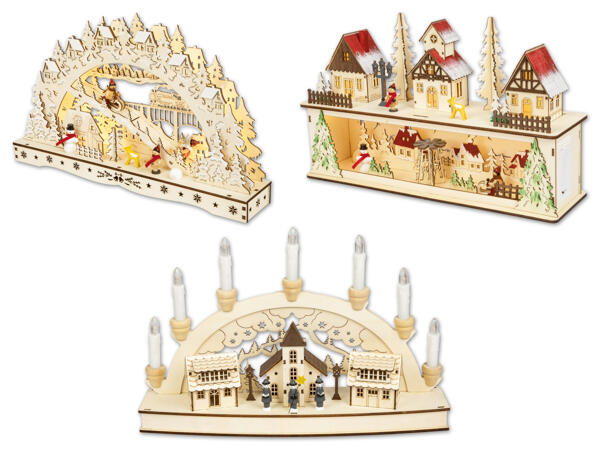 LED-Holz-Weihnachtsdorf