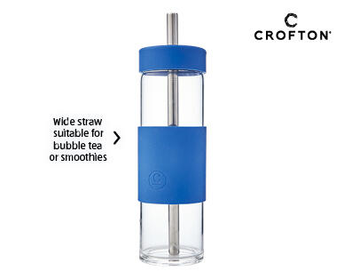 Glass Smoothie Bottle with Wide Straw