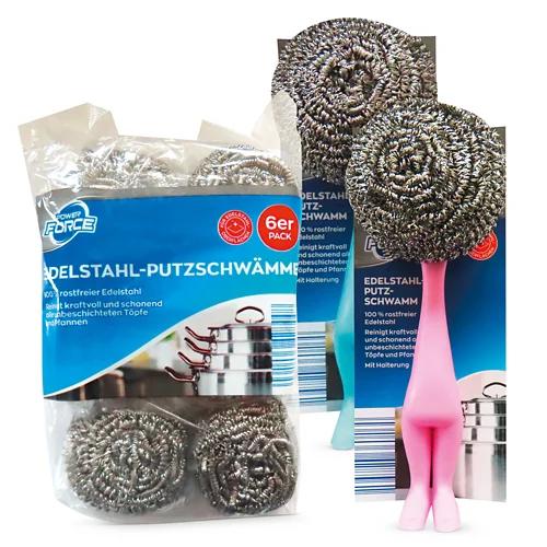 POWER FORCE Edelstahl Putzschwämme