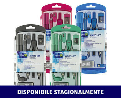 OFFICE 
 SET CON COMPASSO, 10 PEZZI