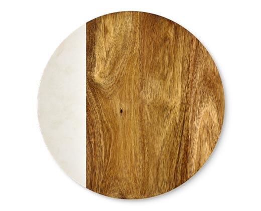 Crofton 
 Acacia Wood and Marble Lazy Susan