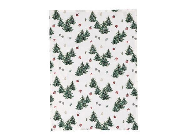 Livarno Home Christmas Tea Towels With Fir Trees Pattern - Pack of 2