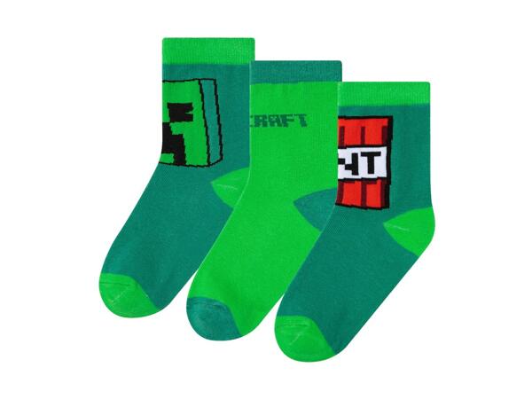 Boys' socks, 3 pairs "Minecraft"