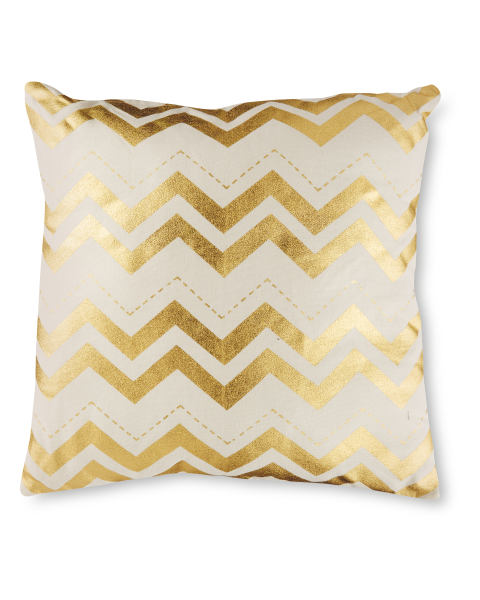 Chevron Foil Gold Guilded Cushion