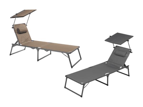 Chaise longue en aluminium avec pare-soleil