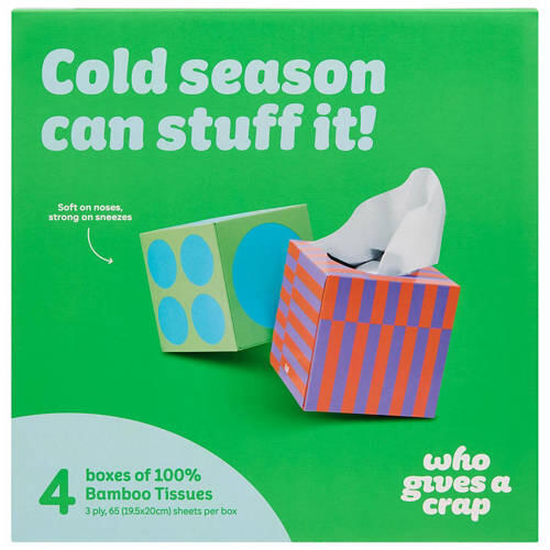 Bamboo Facial Tissues 4 x 65 Pack