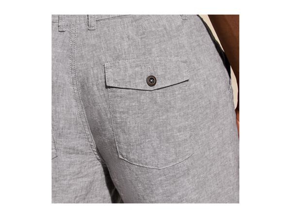 Livergy Men's Linen-Blend Trousers Straight Fit