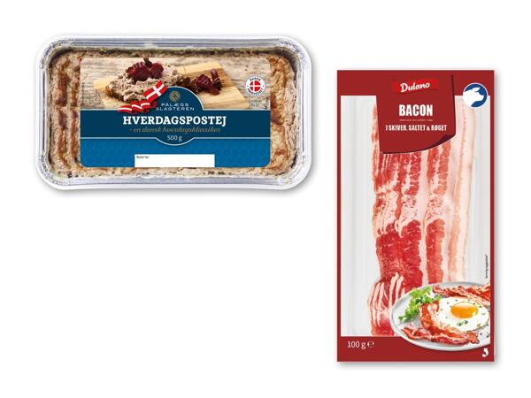 DULANO/​PÅLÆGSSLAGTEREN Bacon i skiver eller leverpostej