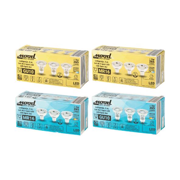 Ledspotjes, 3 st.