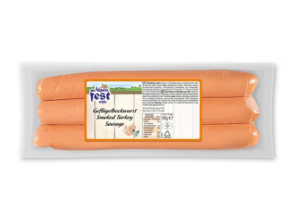 Røgede bockwurstpølser
