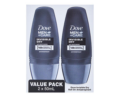 Dove Antiperspirant Roll-On Deodorant for Men or Women 2 x 50ml