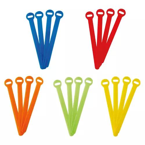 20 Pack Self Gripping Cable Ties, Multi Color