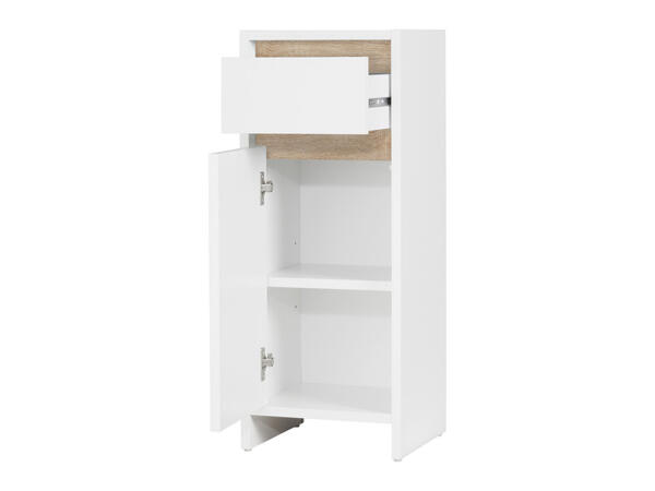 Bad-Seitenschrank "Oslo", mit Tür und Schublade, weiß