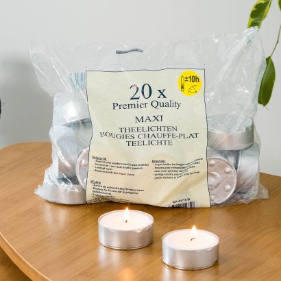 Grandes bougies chauffe-plat, 20 pcs