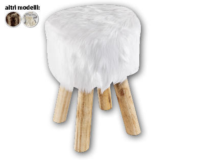 LIVING STYLE Sgabello rivestito in pelliccia